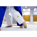 Judopuku - Adidas - Champion III - Slim fit, Valkoinen/Kulta