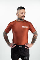 Rash Guard - Nippon Sport - 'Classic' - Lyhythihainen - Ruskea
