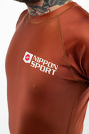 Rash Guard - Nippon Sport - 'Classic' - Lyhythihainen - Ruskea