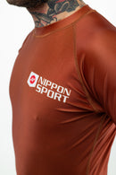 Rash Guard - Nippon Sport - 'Classic' - Pitkähihainen - Ruskea