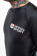 Rash Guard - Nippon Sport - 'Classic' - Pitkähihainen - Musta