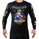 Rash Guard - Ground Game - Oldschool - Pitkähinainen, Musta