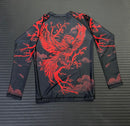 Rash Guard - Nippon Sport X Maga - 'Eagle' - Pitkähihainen - Musta/Punainen
