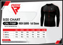 Rash Guard - RDX - 'T15' - Pitkähihainen - Musta